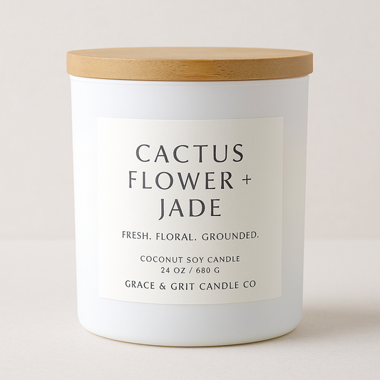Cactus Flower & Jade 24 oz Frosted White