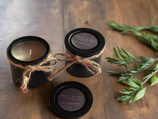 The Cowboy Candle  8 oz Tin with Lid